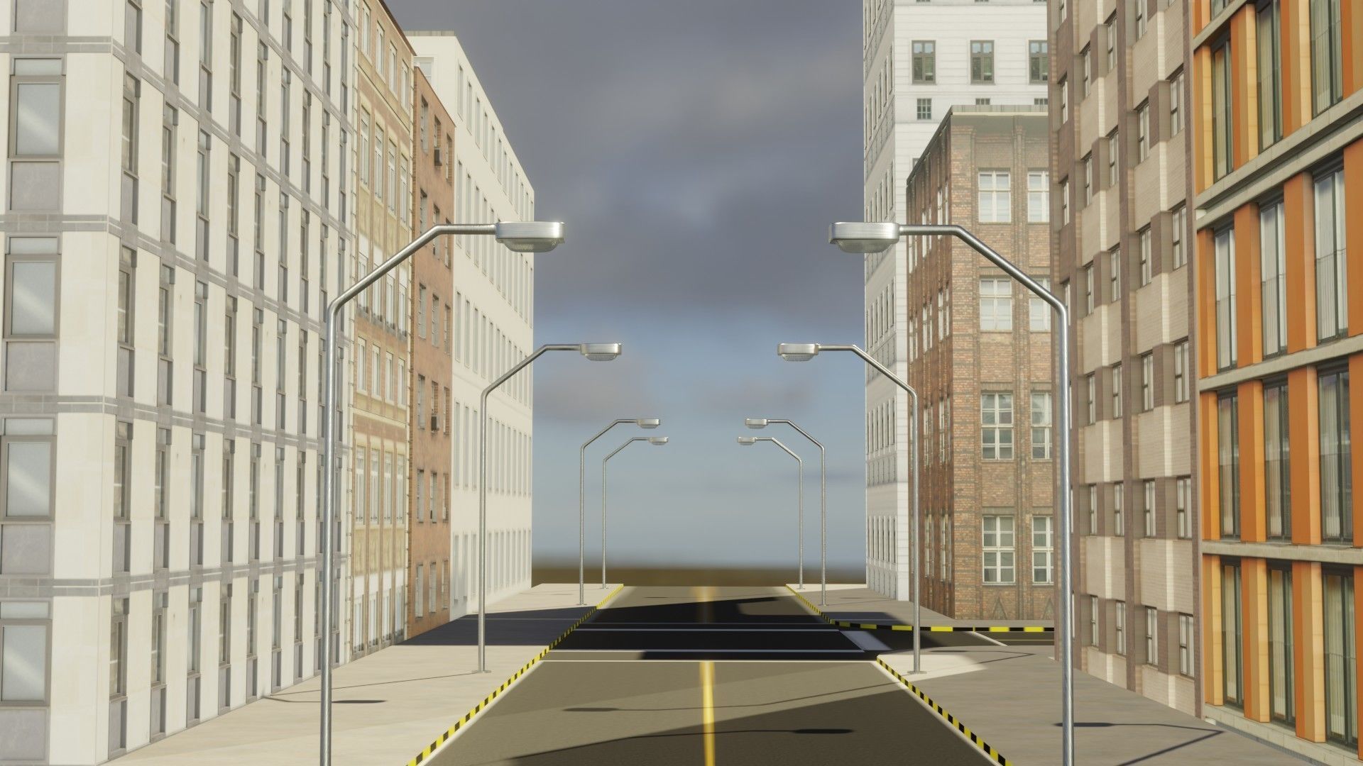 city street Free low-poly 3D model_8