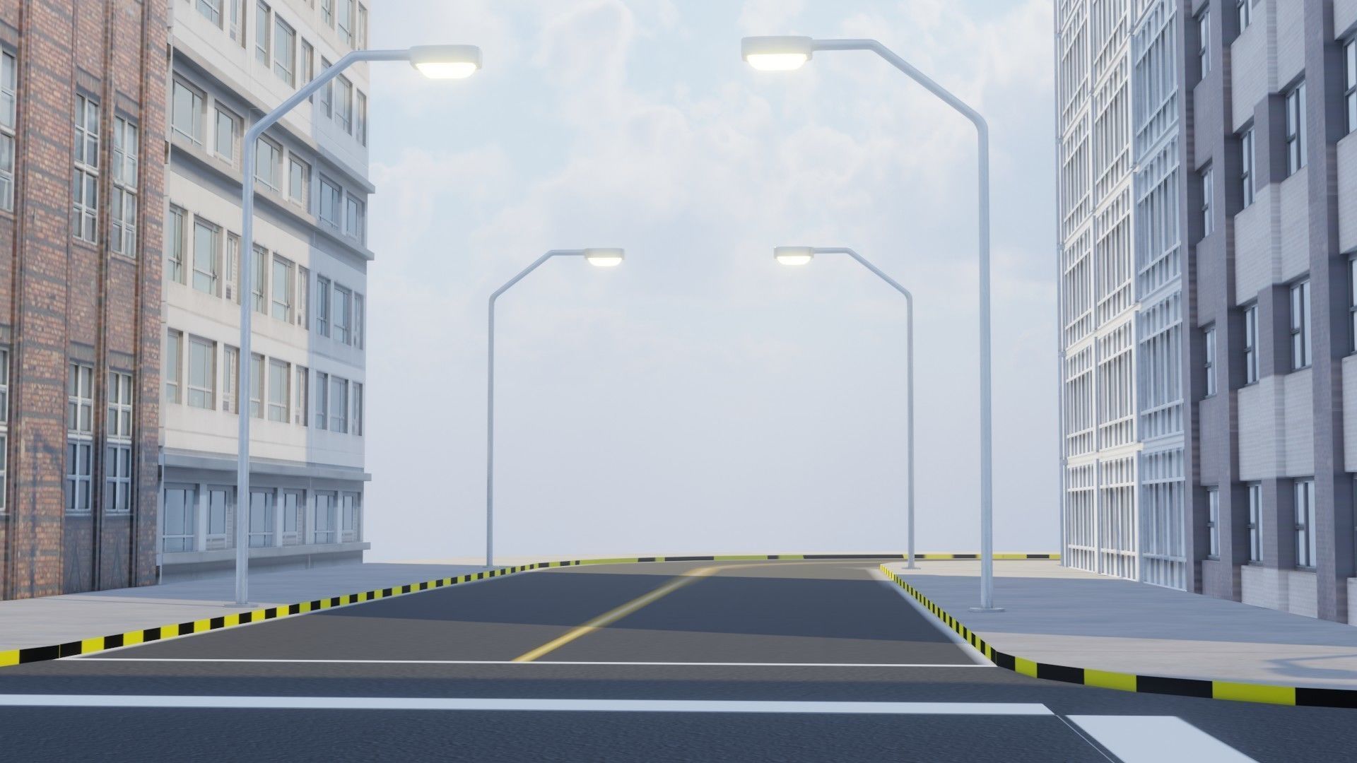 city street Free low-poly 3D model_14