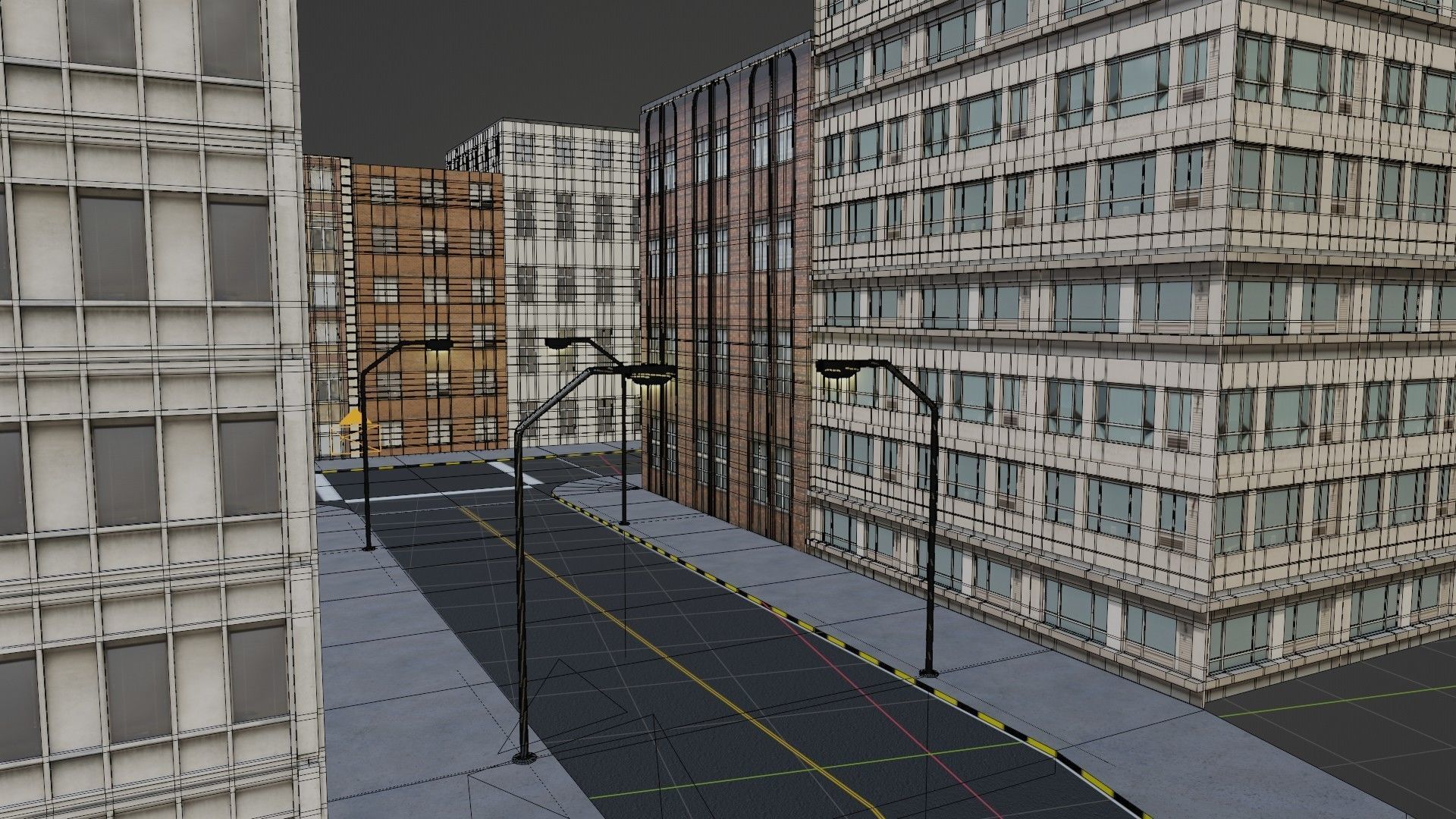 city street Free low-poly 3D model_15