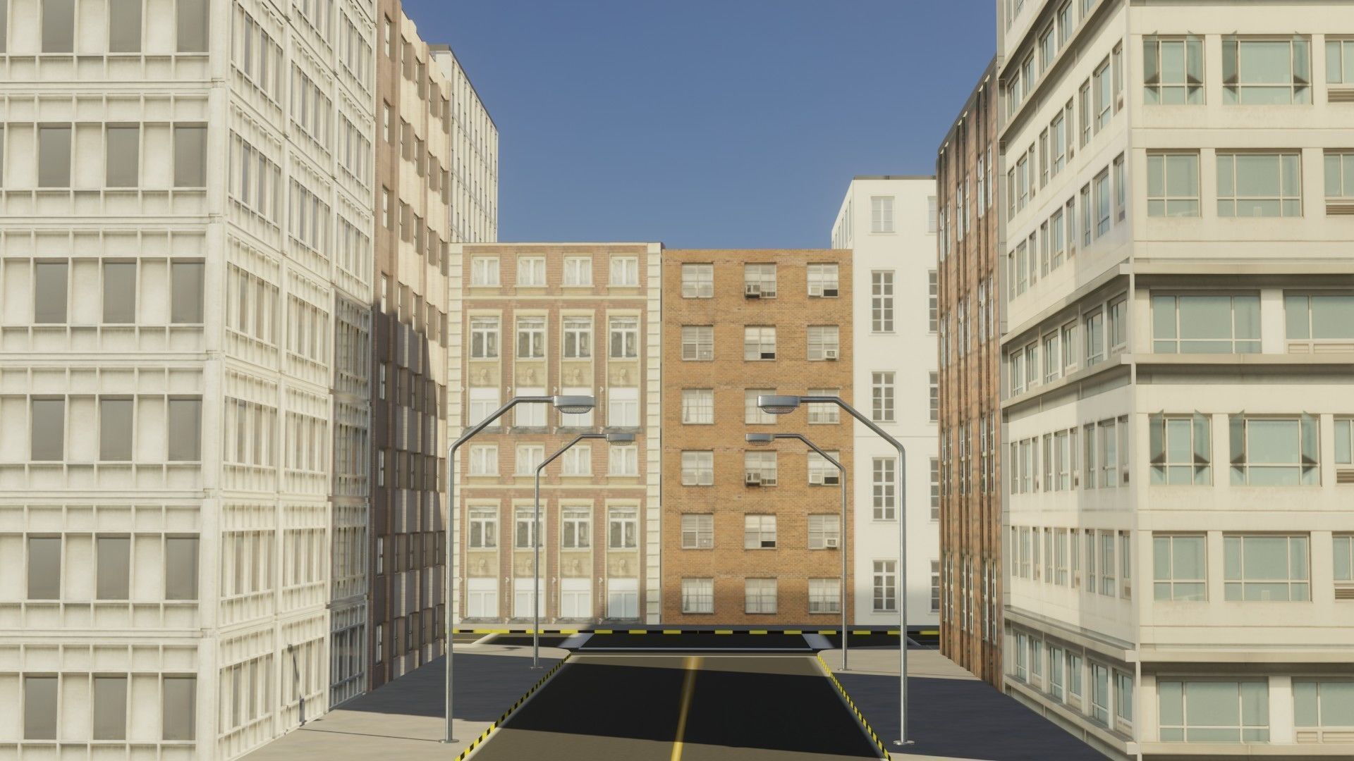 city street Free low-poly 3D model_2