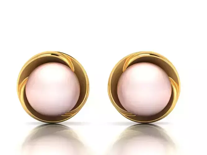 Women Opal Stone Earring 3dm STL OBJ FBX Render Details