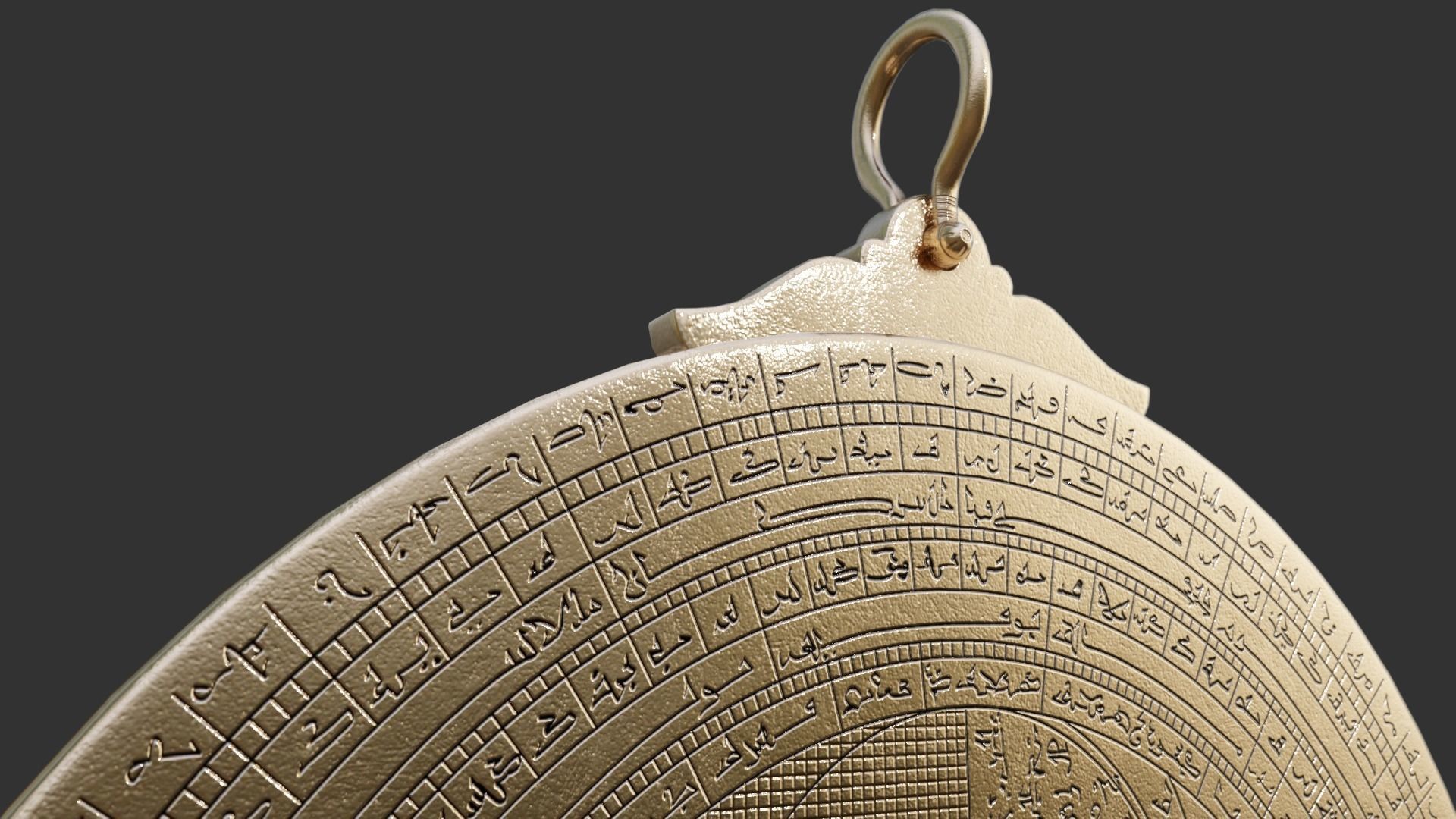 Astrolabe brass sundial Low-poly 3D model_8