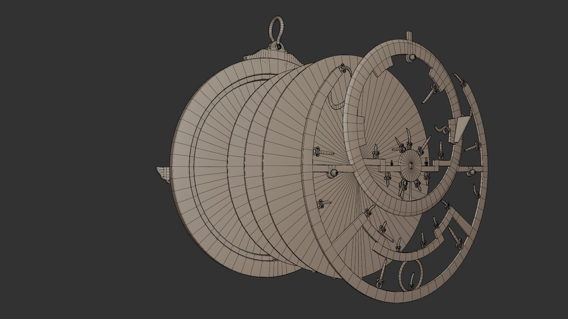 Astrolabe brass sundial Low-poly 3D model_12