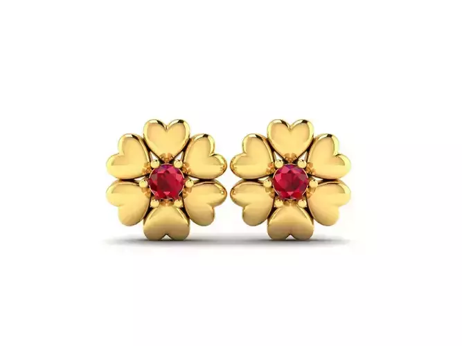 Women Heart Earring 3dm STL OBJ FBX Render Details