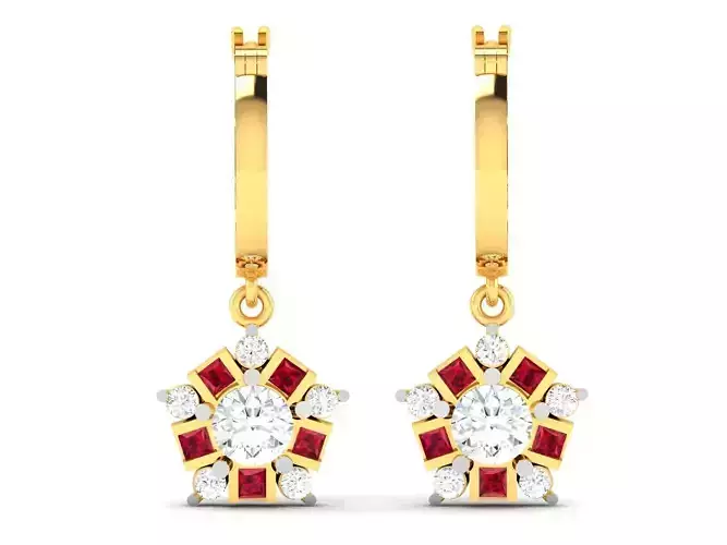 Women Earring 3dm STL OBJ FBX Render Details