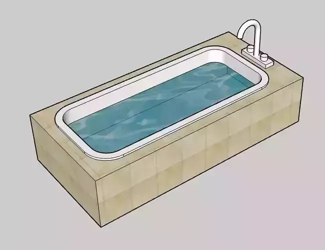 Bathtub with water in it