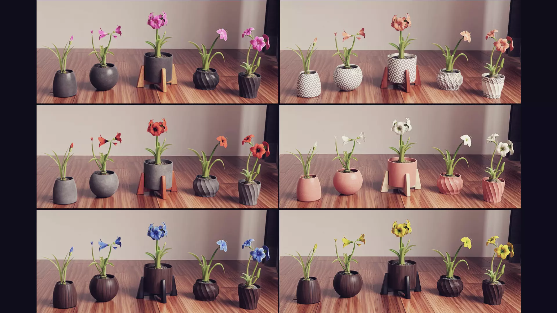 Collection of amaryllis flower Collection Plants Vol 02 Low-poly 3D model