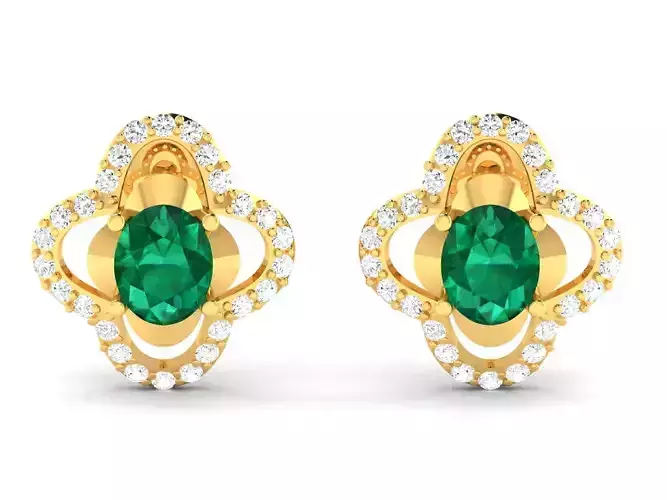 Women Earring 3dm STL OBJ FBX Render Details