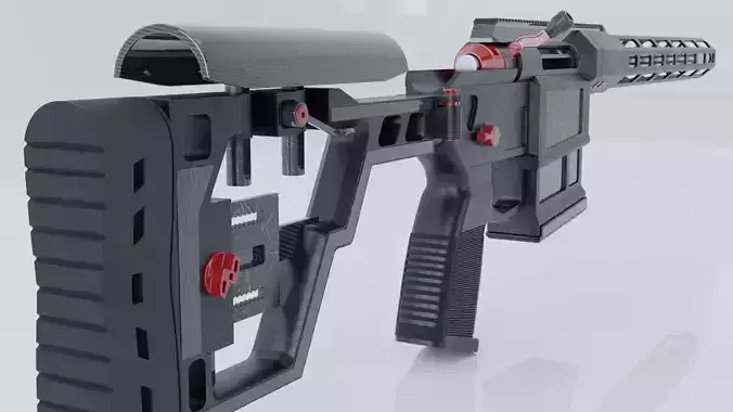 SIG SAUER CROSS 308 RIFLE Low-poly 3D model