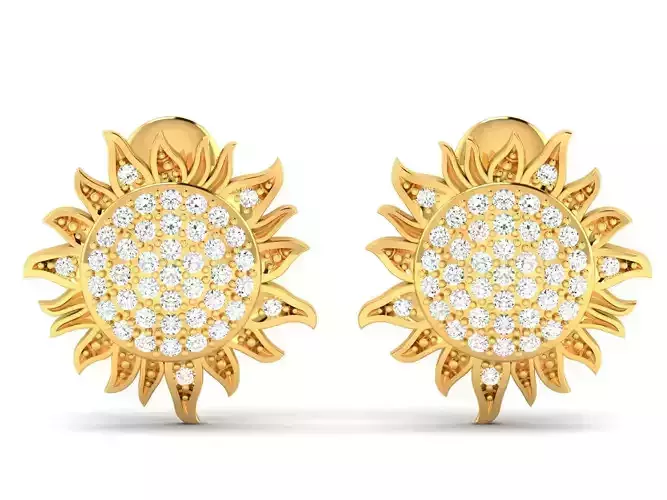 Women Earring 3dm STL OBJ FBX Render Details