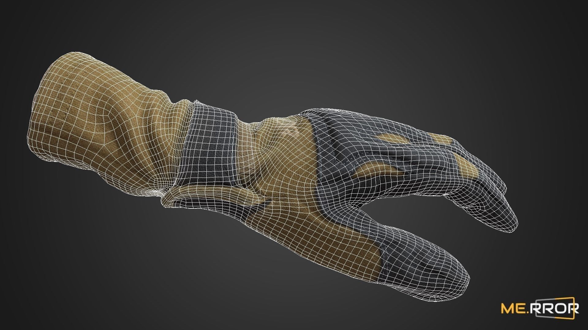 Game Ready Millitary Tactical Glove Low-poly 3D model_11