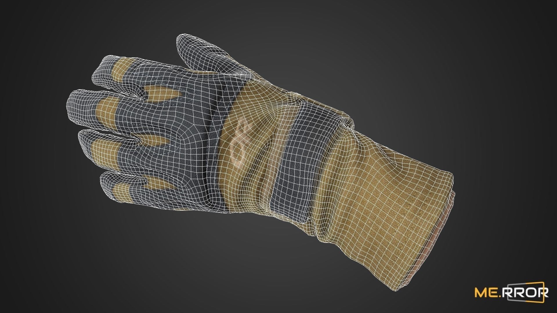 Game Ready Millitary Tactical Glove Low-poly 3D model_16