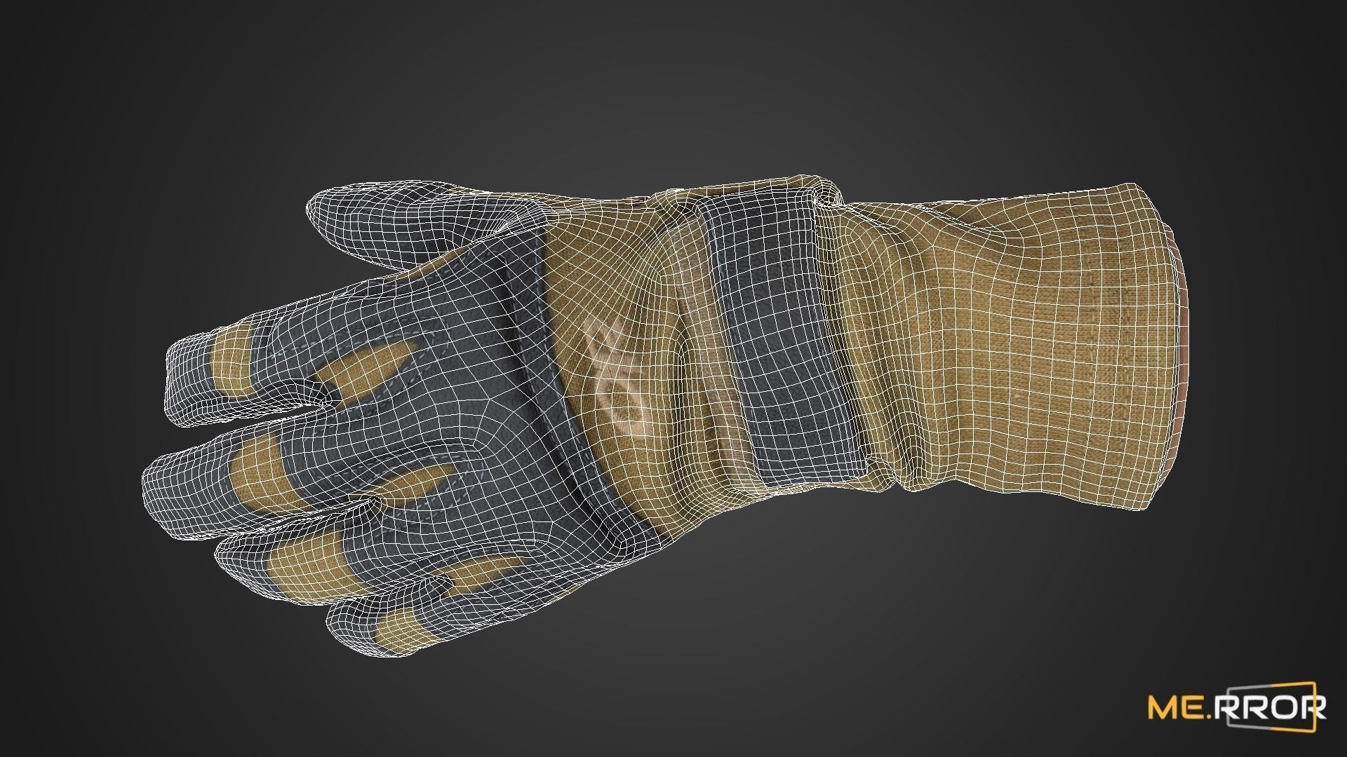 Game Ready Millitary Tactical Glove Low-poly 3D model_10