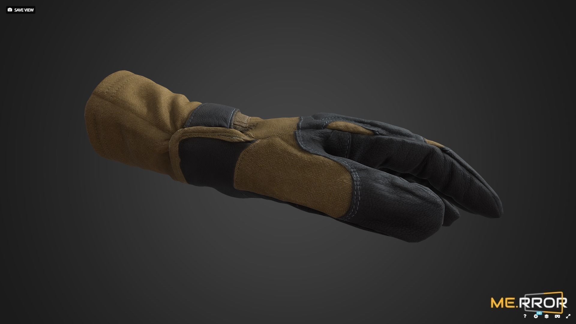 Game Ready Millitary Tactical Glove Low-poly 3D model_5
