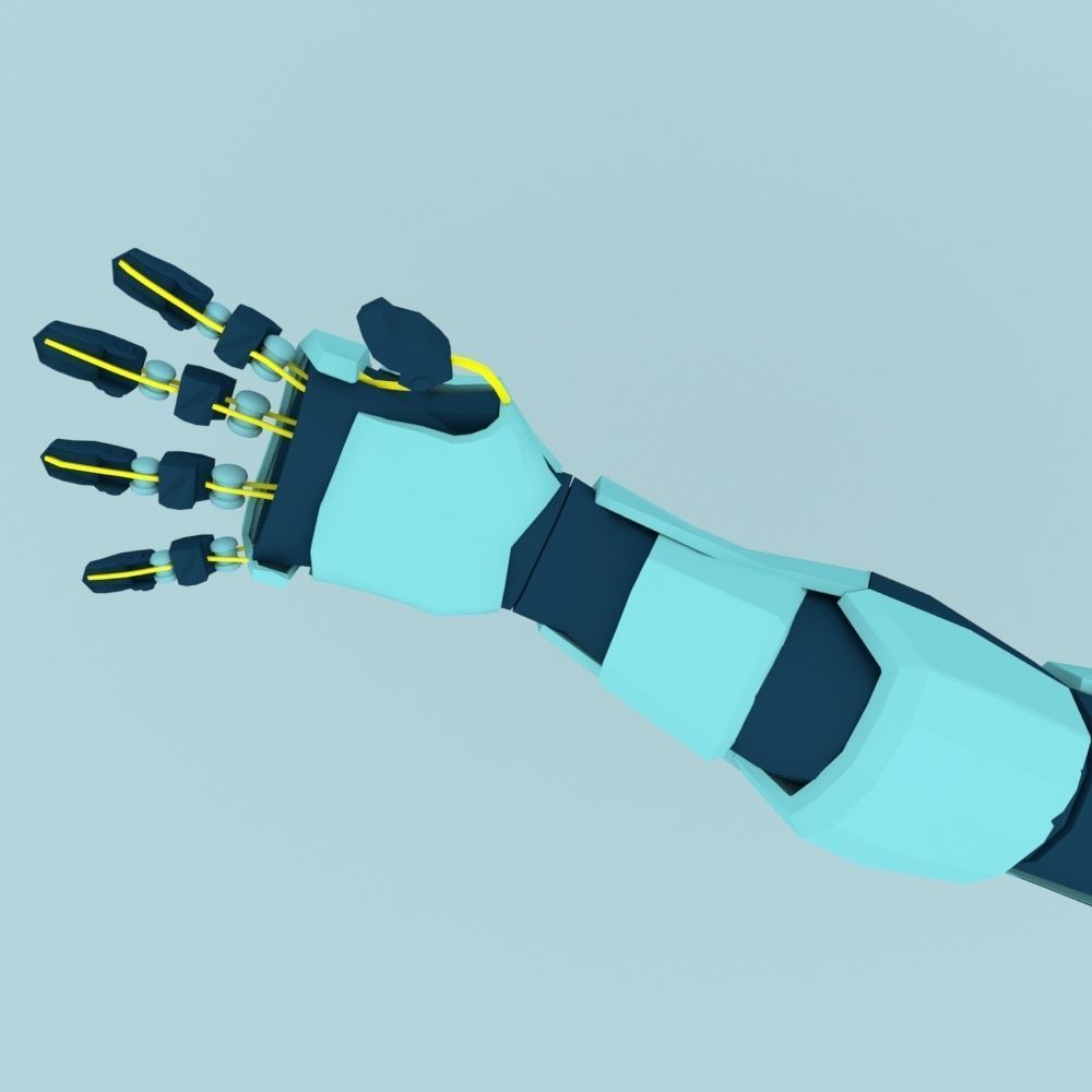 Robotic Arm Low-poly 3D model_1
