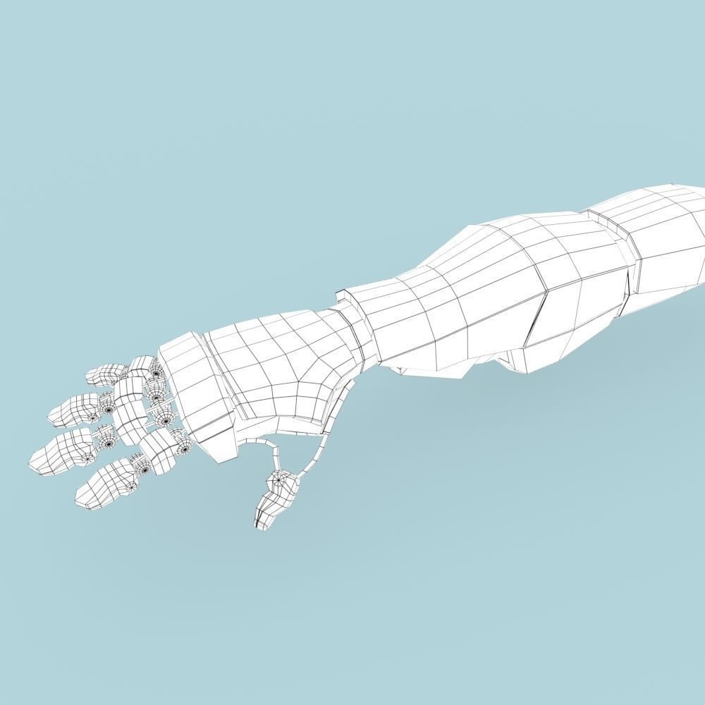 Robotic Arm Low-poly 3D model_2