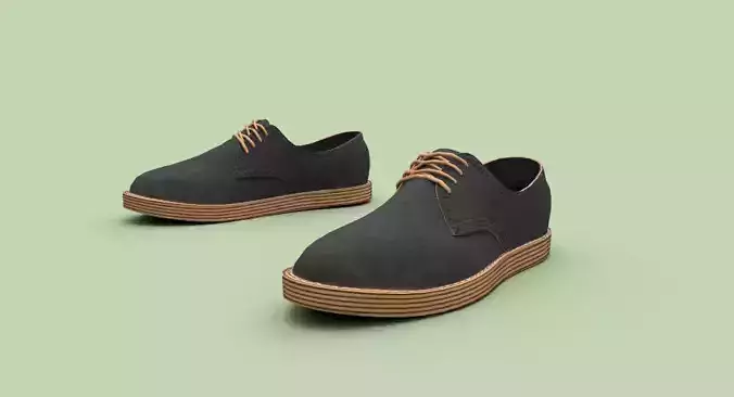 Shoes person oxford Low-poly 3D model