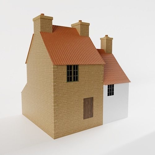 Small Stone Cottage Low-poly 3D model