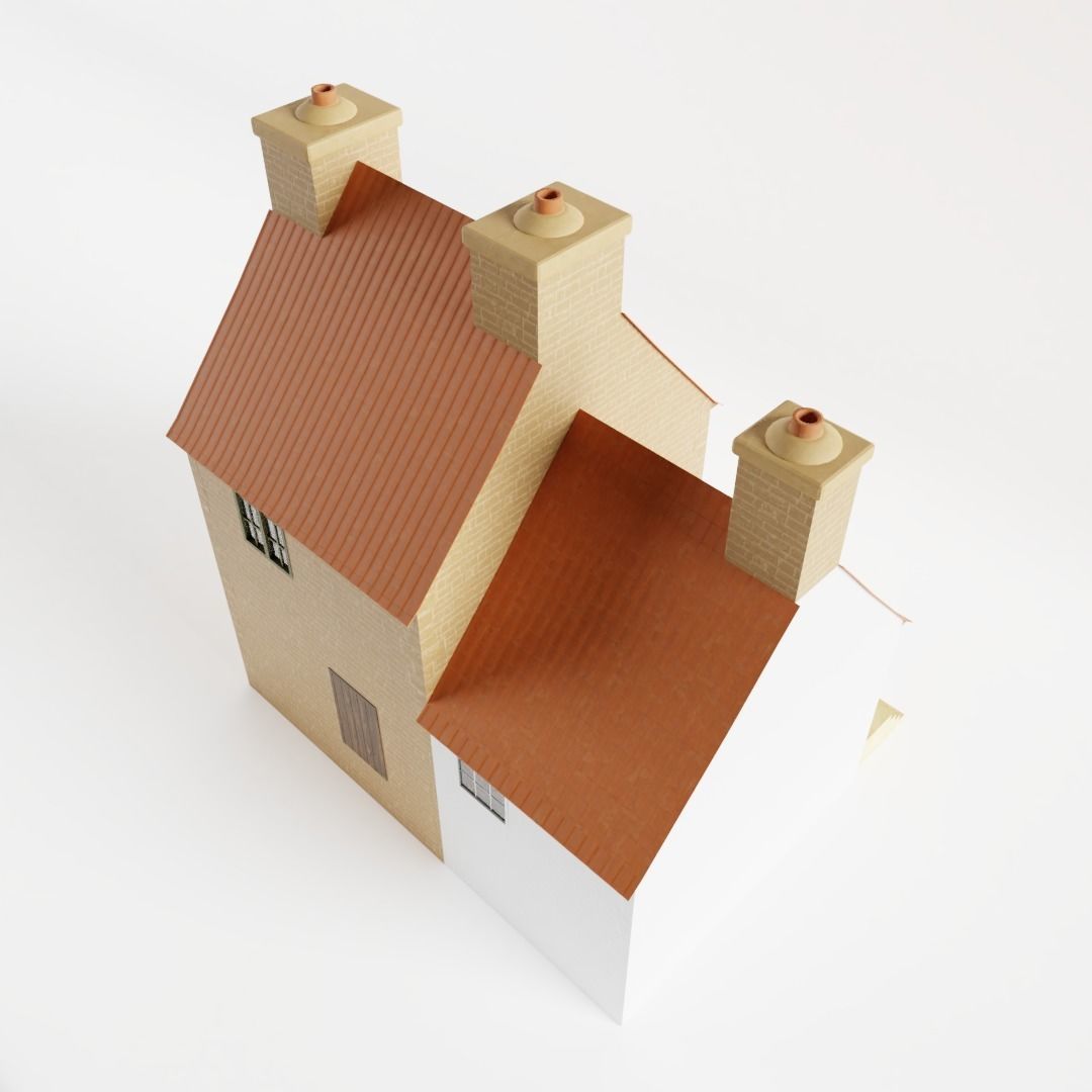 Small Stone Cottage Low-poly 3D model_2