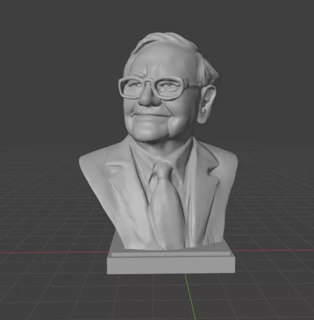 Warren Buffett 3D print model_3