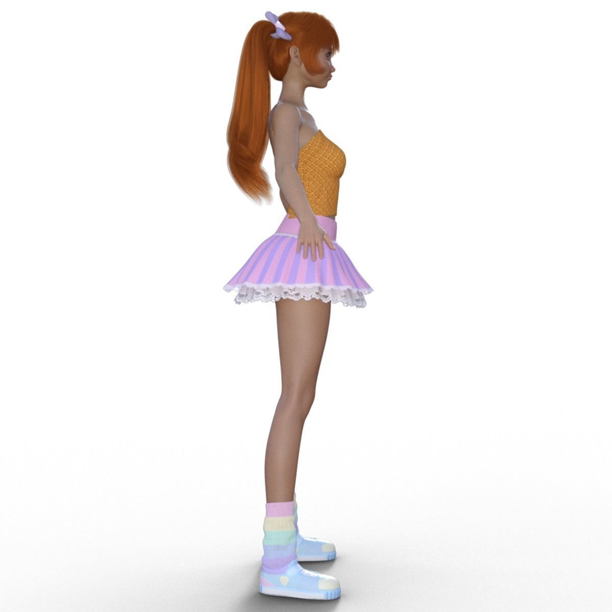 3D Anime Girl Character 3D model_14