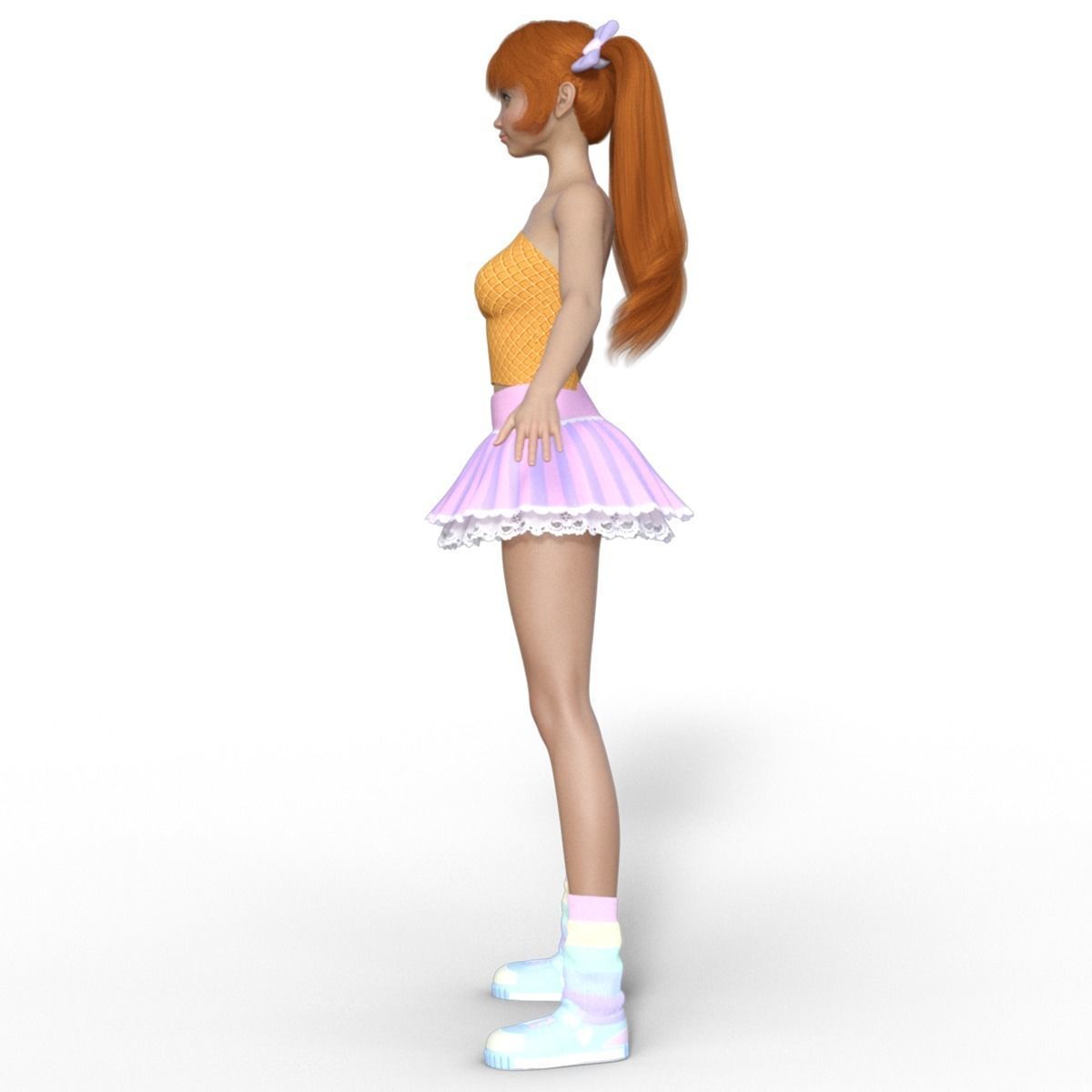 3D Anime Girl Character 3D model_10