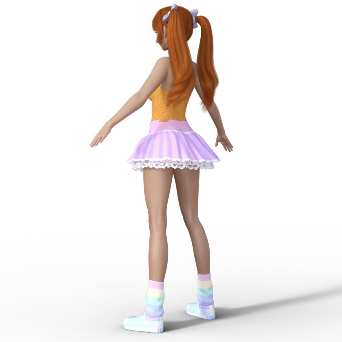 3D Anime Girl Character 3D model_11