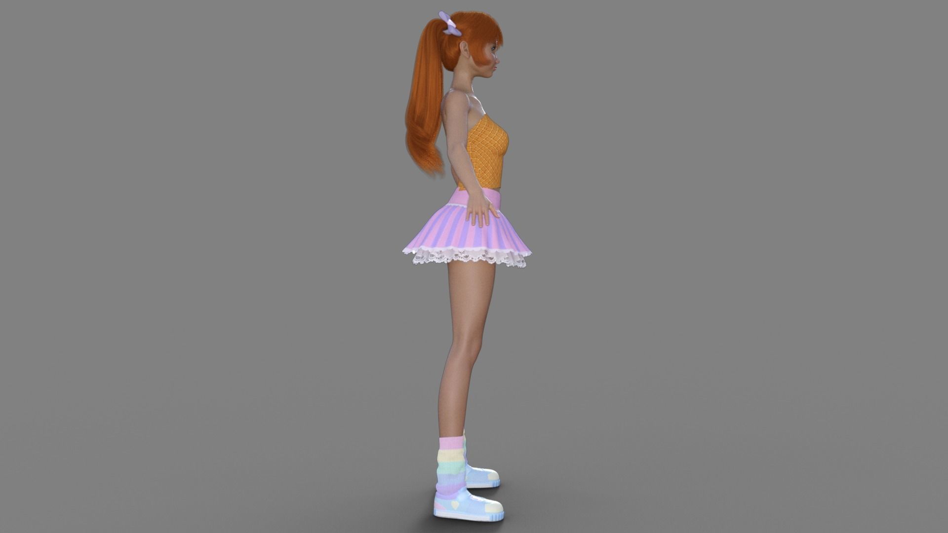 3D Anime Girl Character 3D model_6