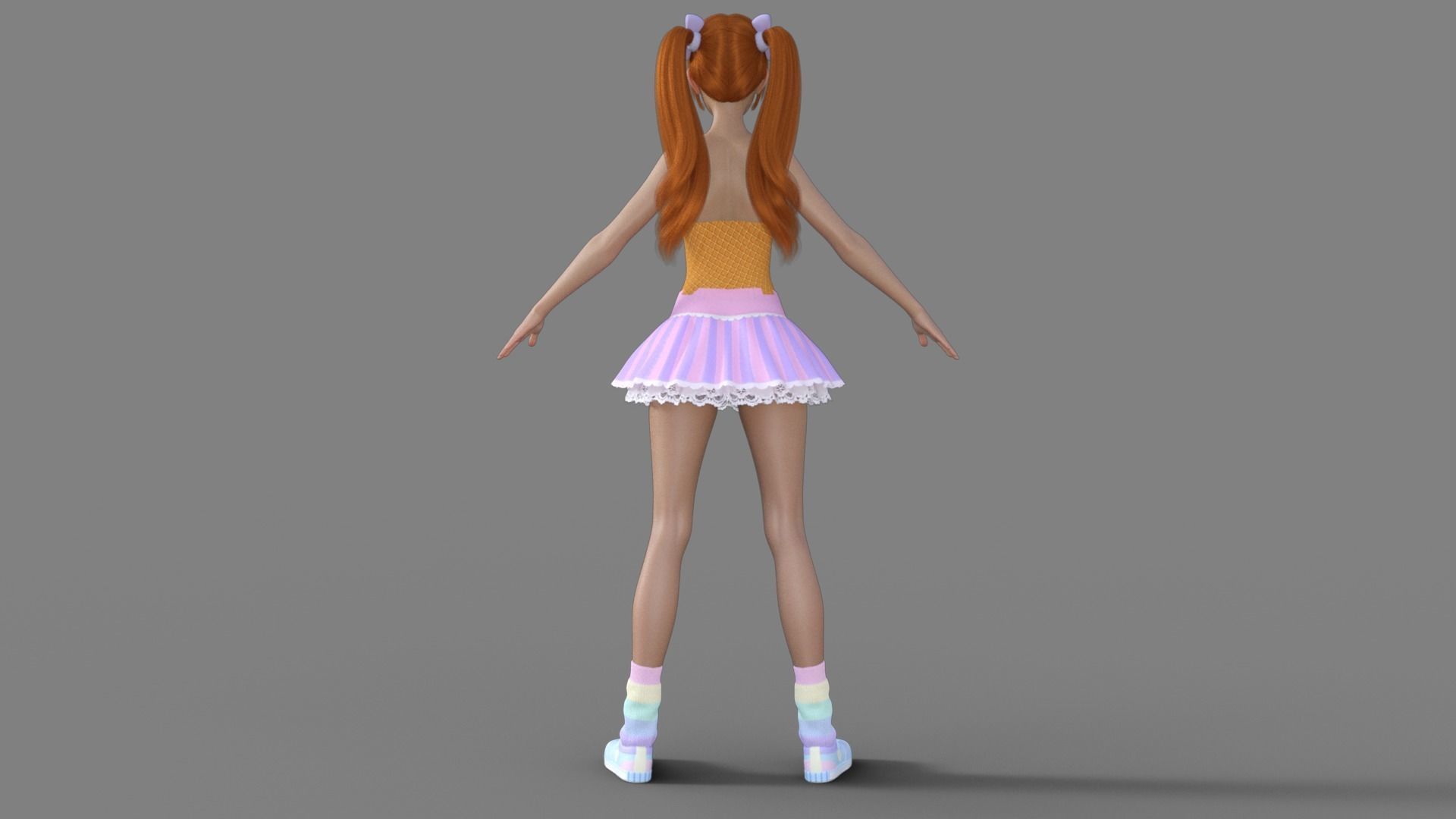 3D Anime Girl Character 3D model_4