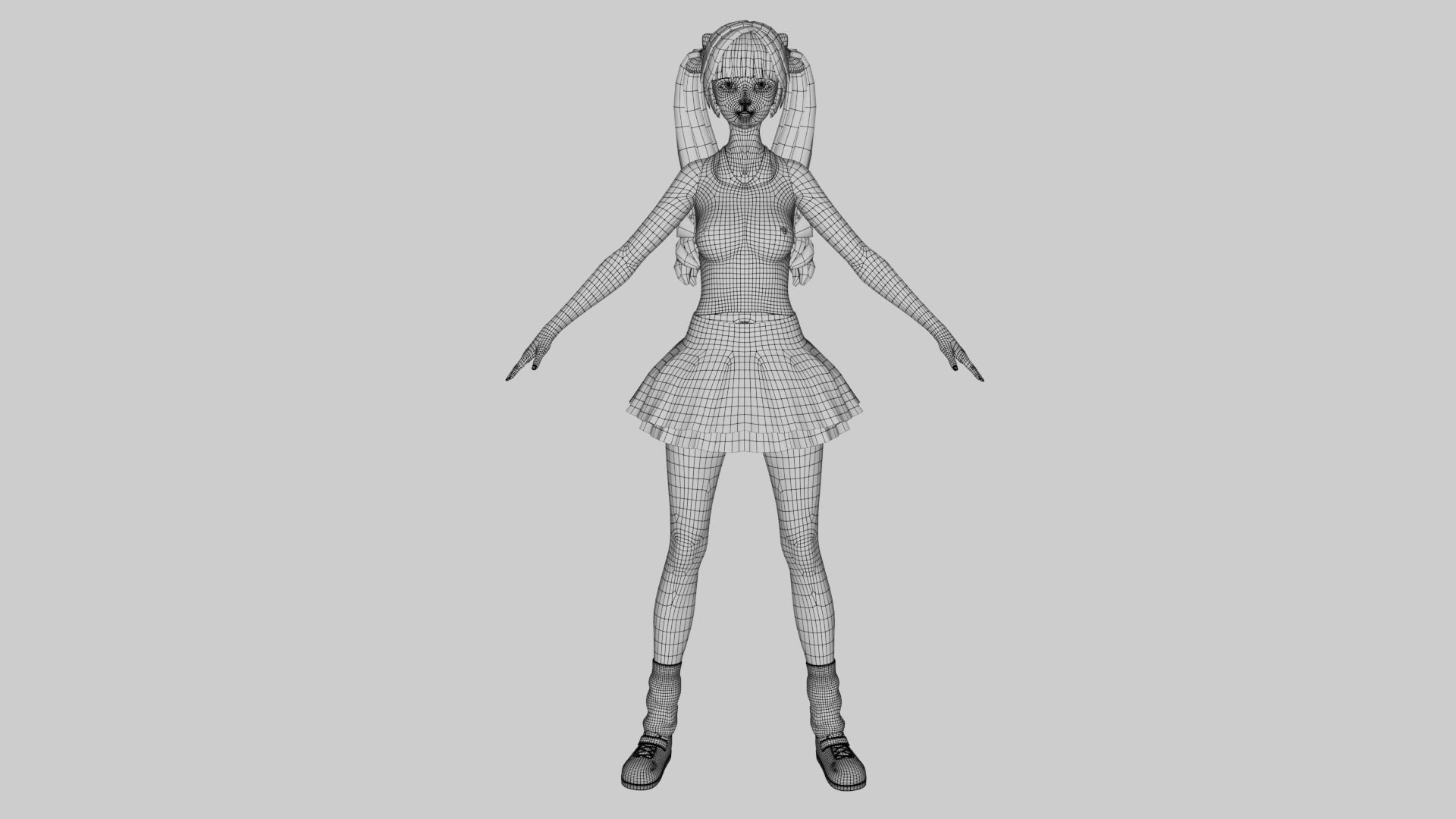 3D Anime Girl Character 3D model_16