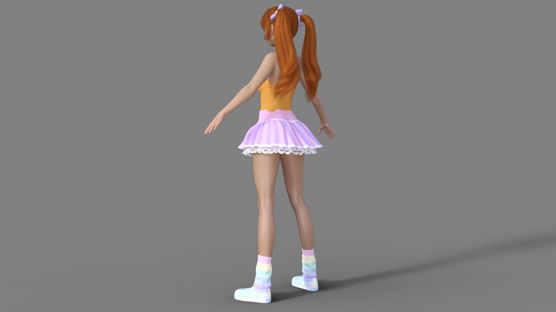 3D Anime Girl Character 3D model_3