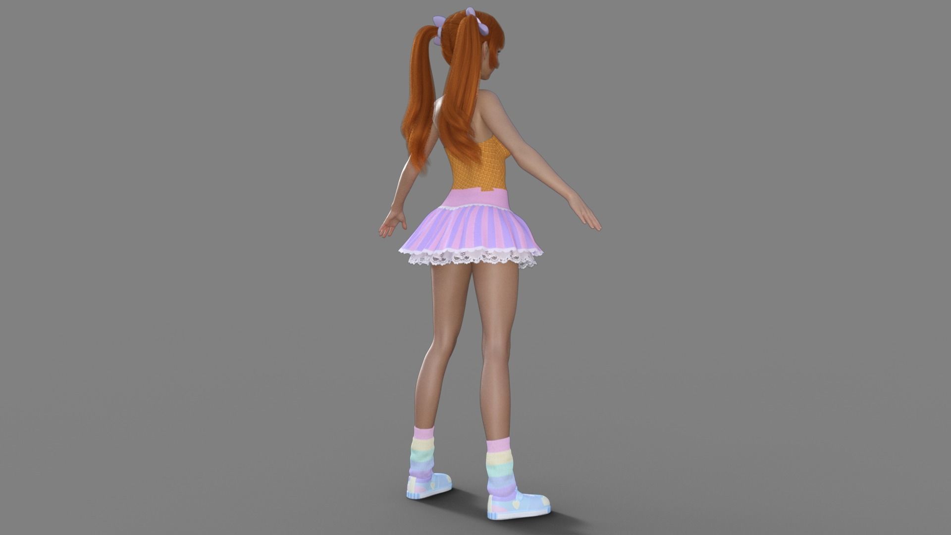 3D Anime Girl Character 3D model_5