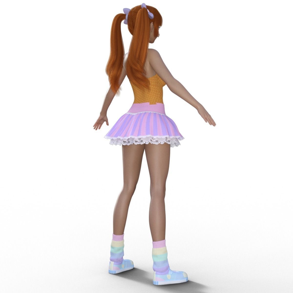 3D Anime Girl Character 3D model_13