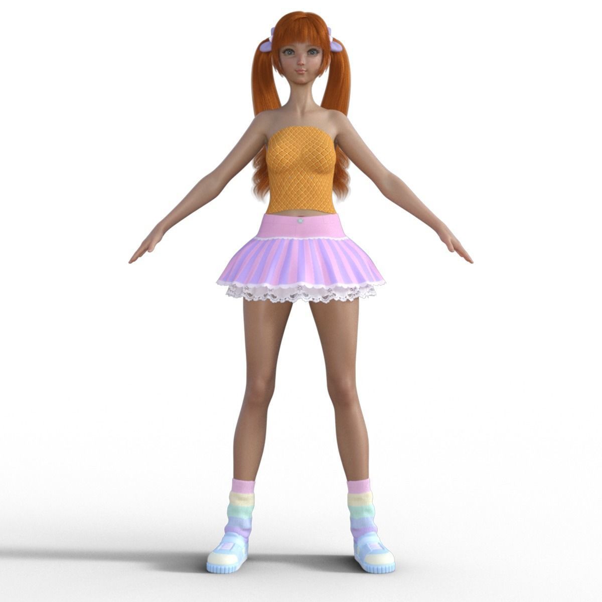 3D Anime Girl Character 3D model_8