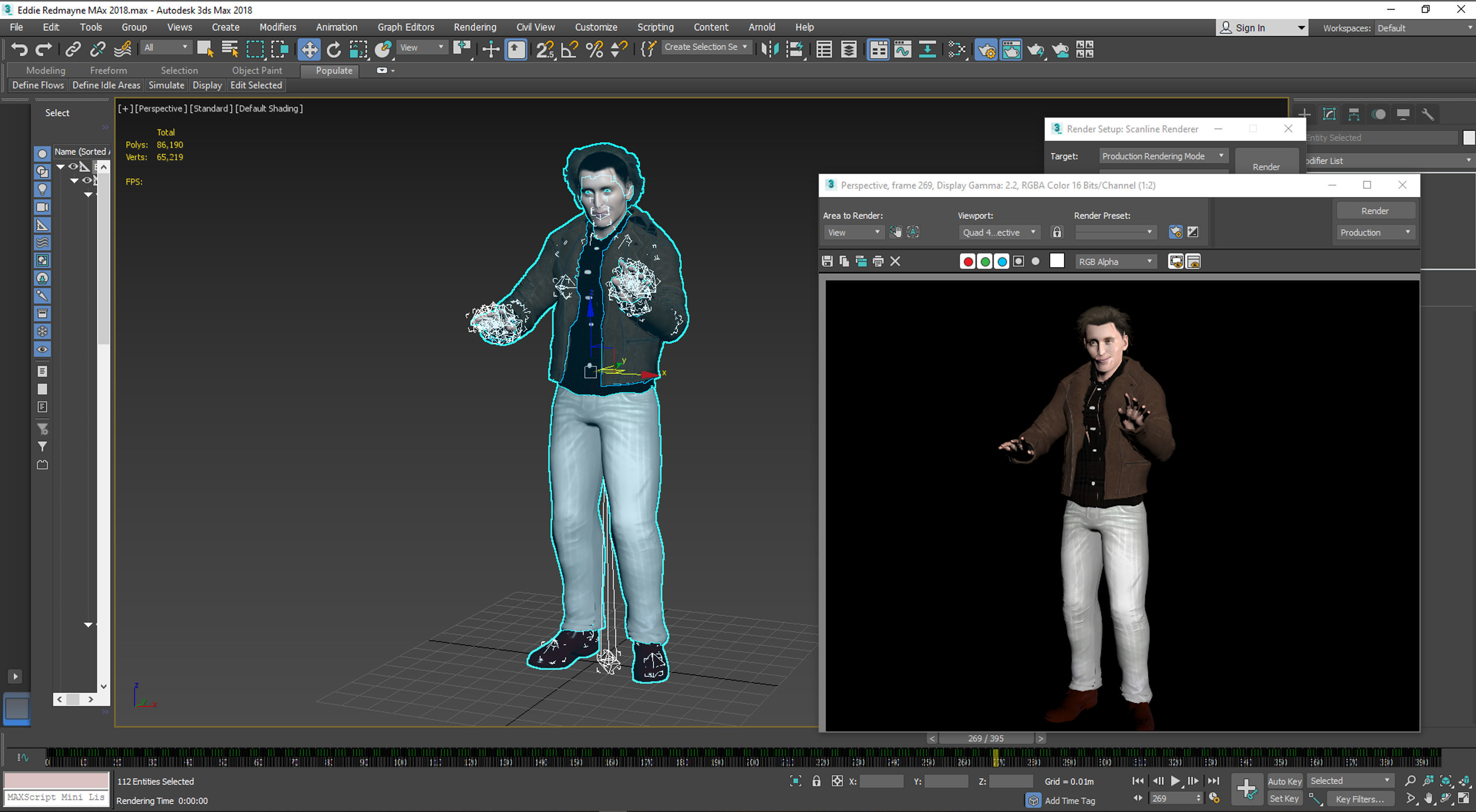 Eddie Redmayne 3D Rigged model ready for animation Low-poly 3D model_15