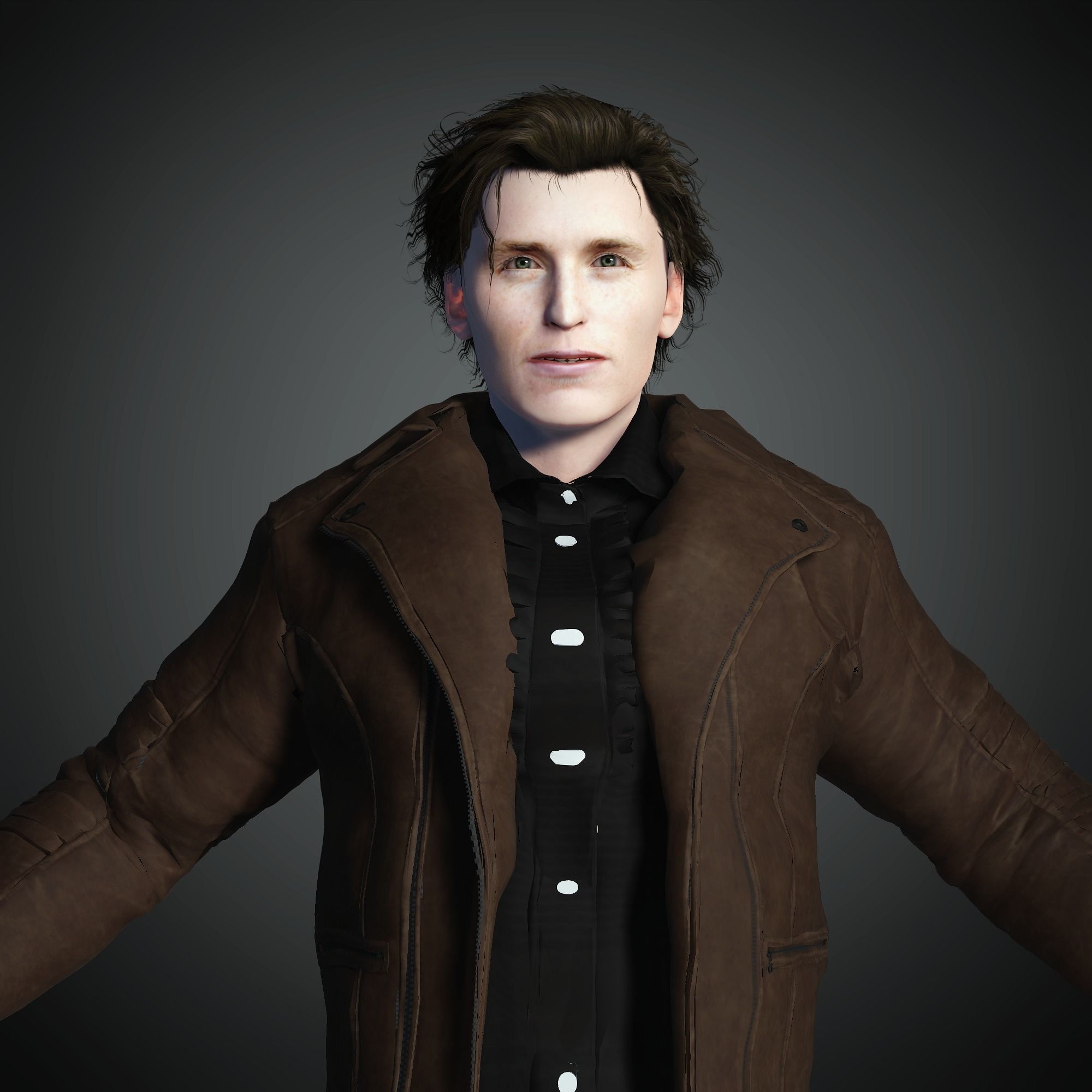 Eddie Redmayne 3D Rigged model ready for animation Low-poly 3D model_2