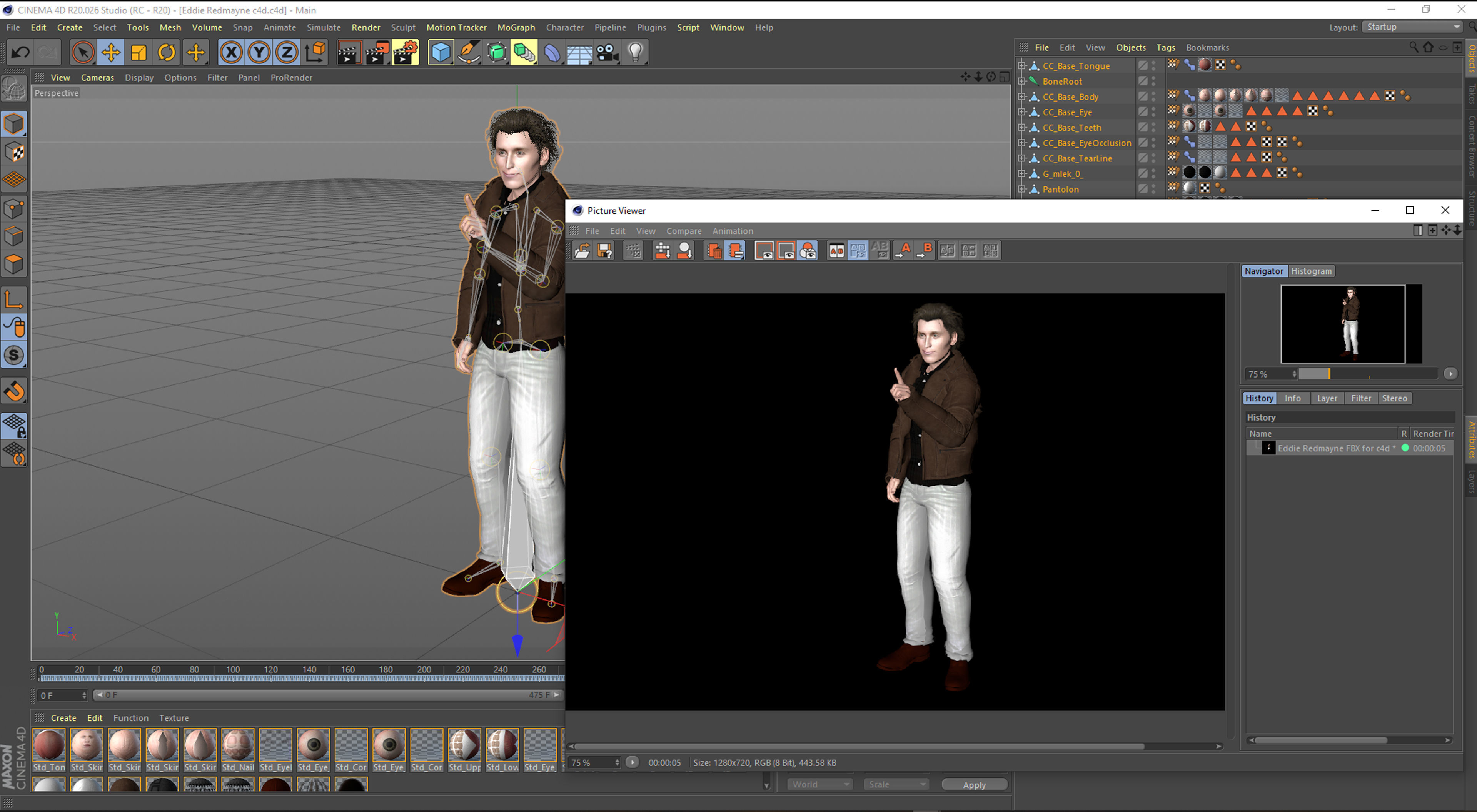 Eddie Redmayne 3D Rigged model ready for animation Low-poly 3D model_14