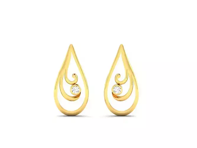 Women Earring 3dm STL OBJ FBX Render Details