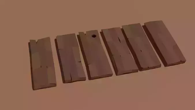Low poly Wood plank Free low-poly 3D model