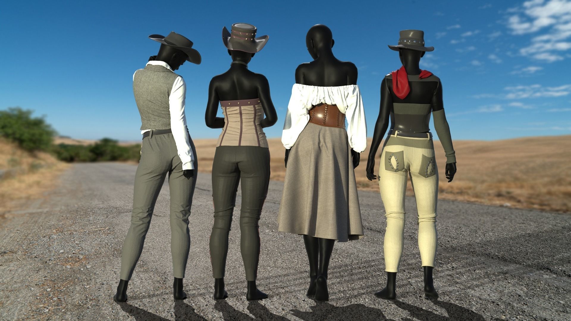 New Female Custom outfits  3D model_2
