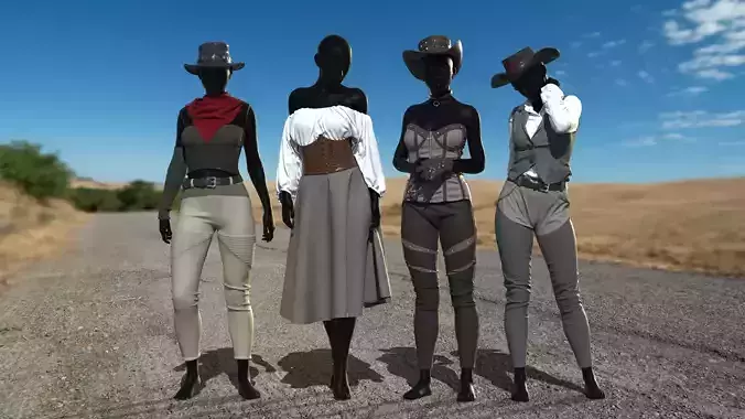 New Female Custom outfits  3D model