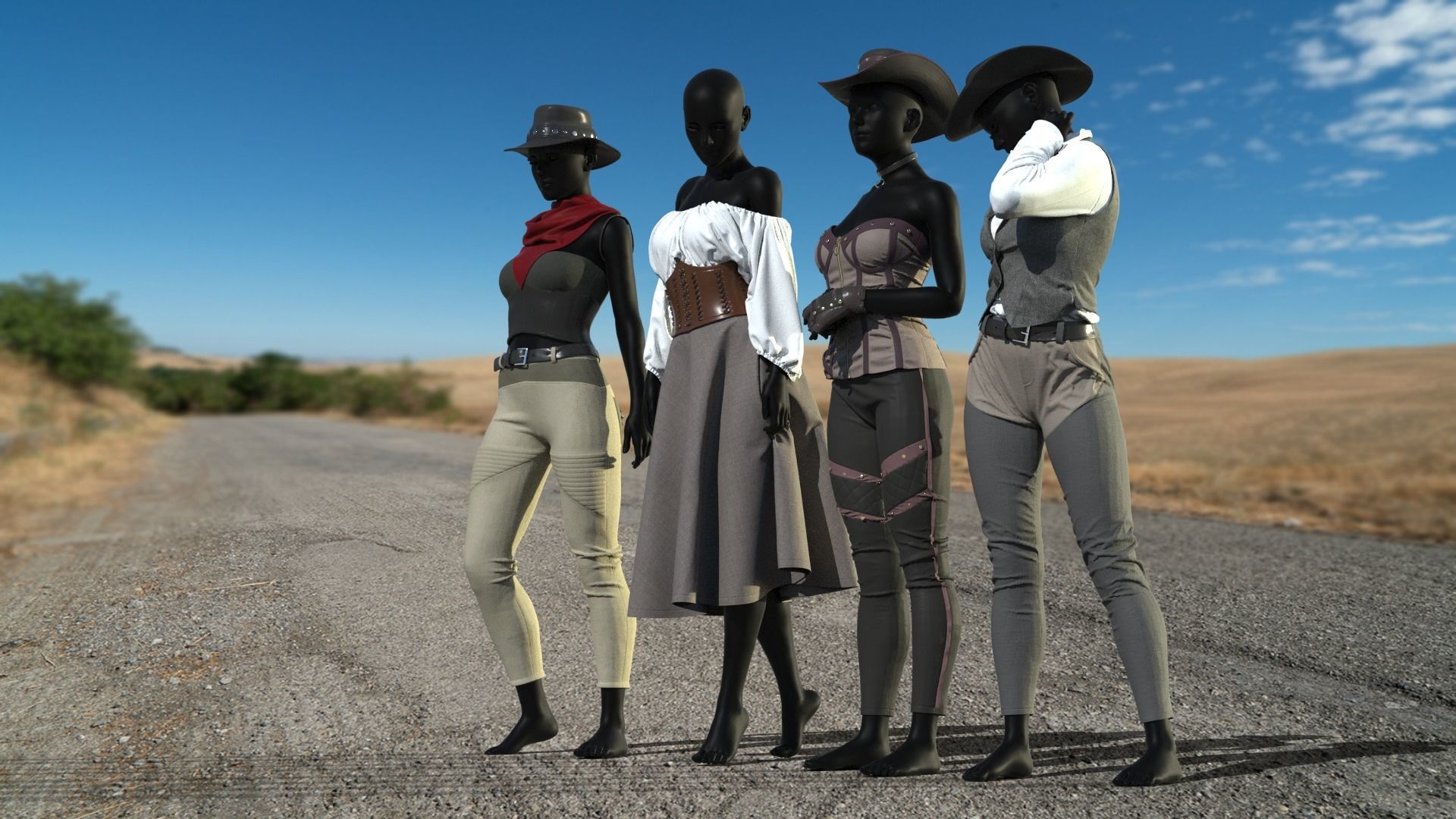 New Female Custom outfits  3D model_3