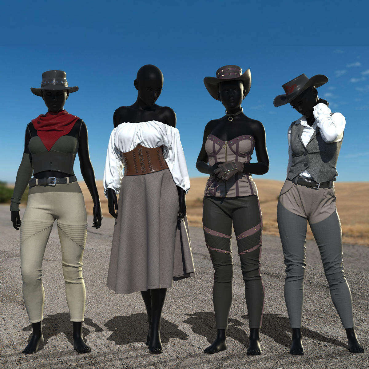 New Female Custom outfits  3D model_1