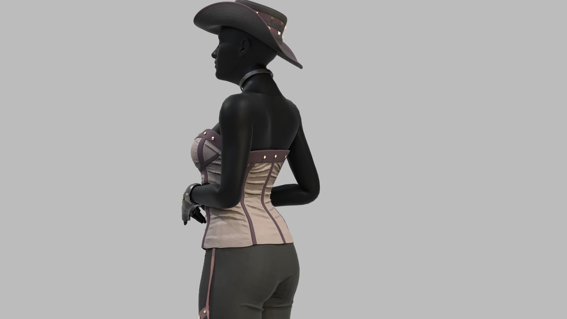 New Female Custom outfits  3D model_4