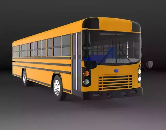 BLUE BIRD ALL AMERICAN SCHOOL BUS 2010 Low-poly 3D model