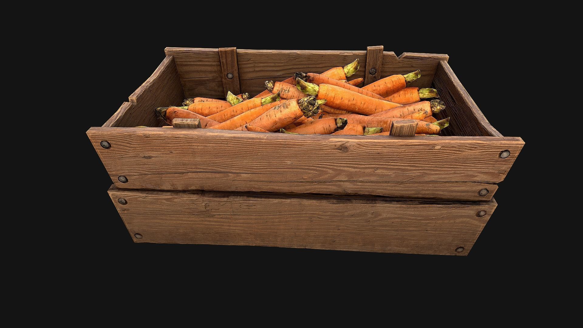 Carrots  Box Crate Stand Low-poly 3D model_18