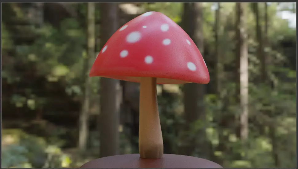 Mushroom with polka dots Low-poly 3D model_0