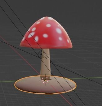 Mushroom with polka dots Low-poly 3D model_1