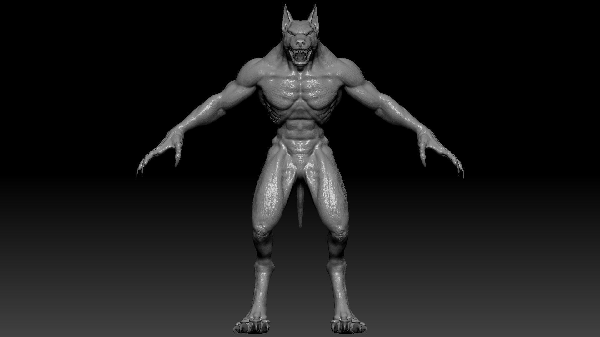 Werewolf High Quality Sculpt 3D model_4