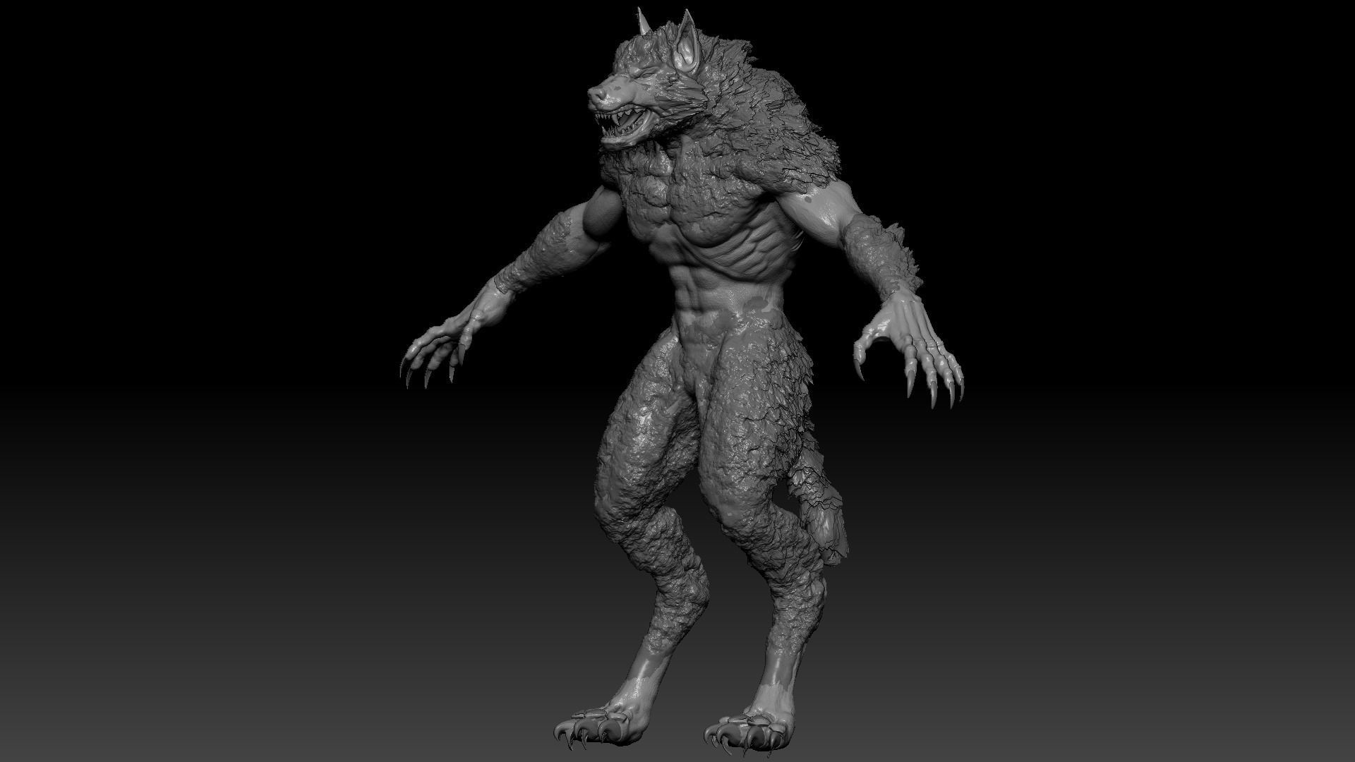 Werewolf High Quality Sculpt 3D model_7